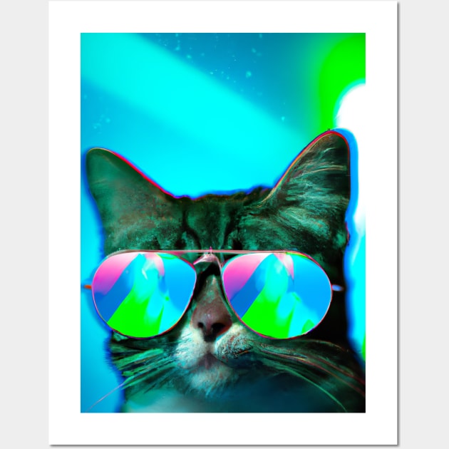 Cat with Sunglasses Wall Art by maxcode